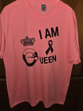 Pink "I AM A QUEEN" Cancer Ribbon T-Shirt
